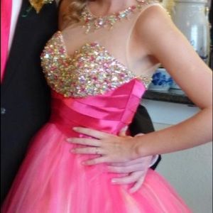 Pink beaded tool dress - size small